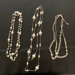 Faux pearl costume necklaces